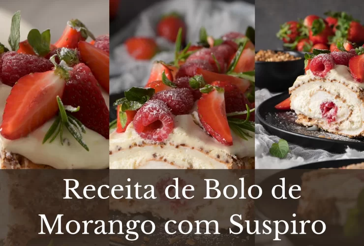 Receita de Bolo de Morango com Suspiro